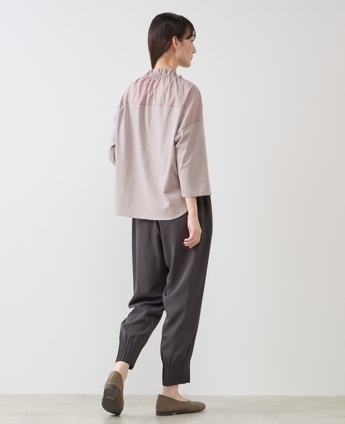 【LOURMARIN】フリルカラープルオーバー7分袖 詳細画像 グレー 5