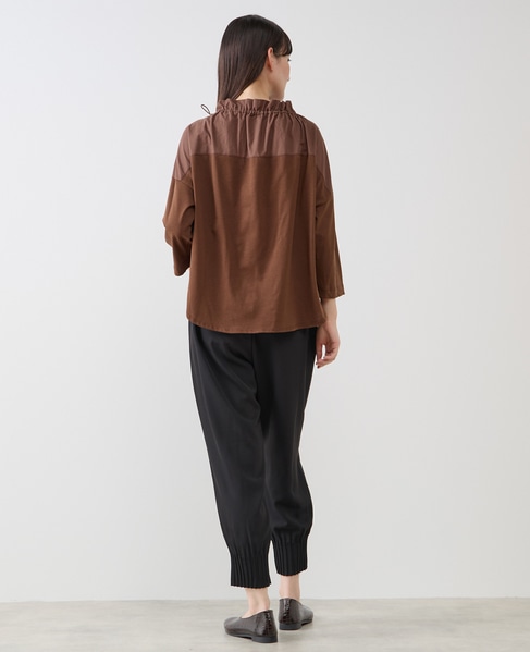 【LOURMARIN】フリルカラープルオーバー7分袖 詳細画像 ブラウン 4