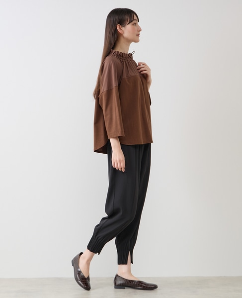 【LOURMARIN】フリルカラープルオーバー7分袖 詳細画像 ブラウン 6