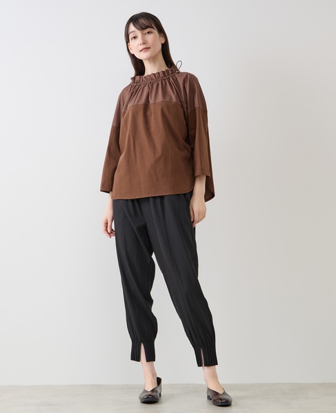 【LOURMARIN】フリルカラープルオーバー7分袖 詳細画像 ブラウン 8