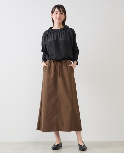 【LOURMARIN】フリルカラープルオーバー7分袖 詳細画像 ブラック 2