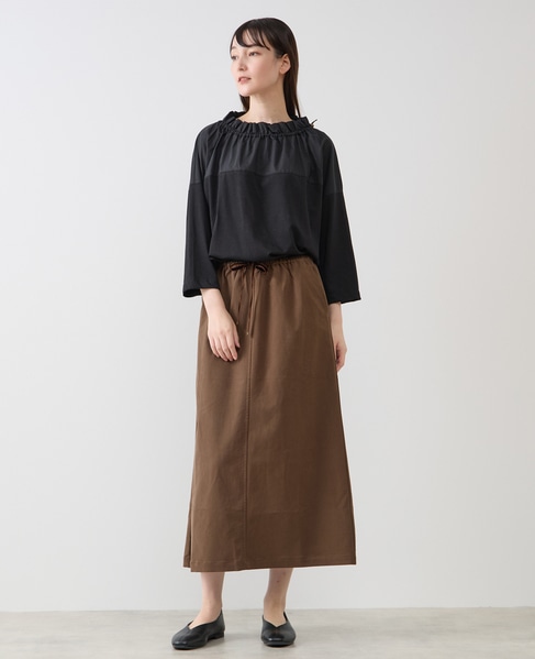 【LOURMARIN】フリルカラープルオーバー7分袖 詳細画像 ブラック 3