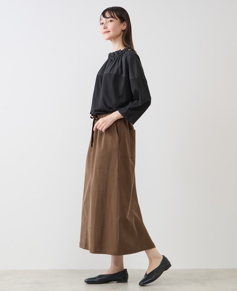 【LOURMARIN】フリルカラープルオーバー7分袖 詳細画像 ブラック 4