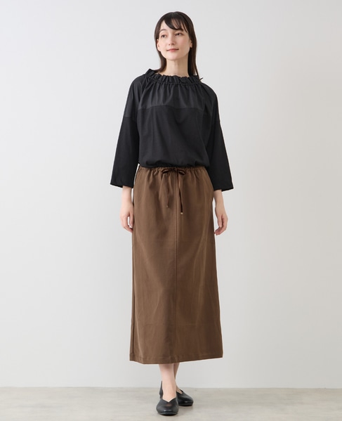 【LOURMARIN】フリルカラープルオーバー7分袖 詳細画像 ブラック 9