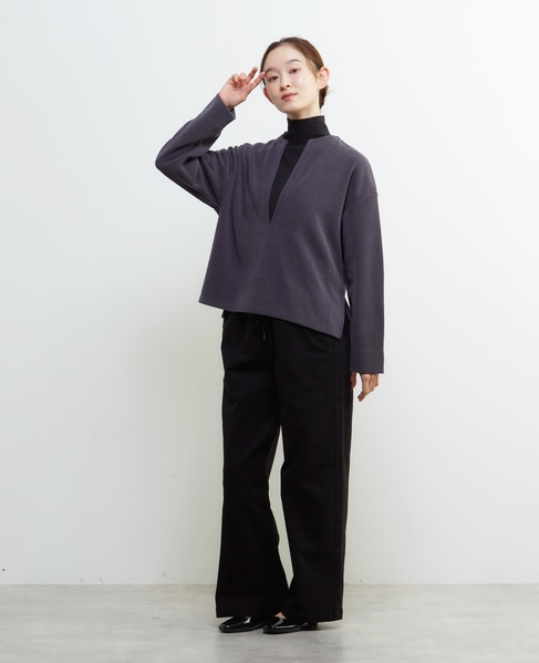 キーネックカットプルオーバー 詳細画像 グレー 4