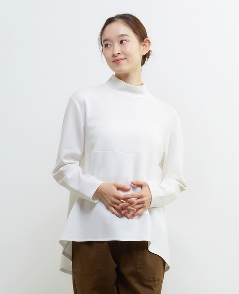 ハイネックペプラムカットプルオーバー 詳細画像 オフホワイト 1