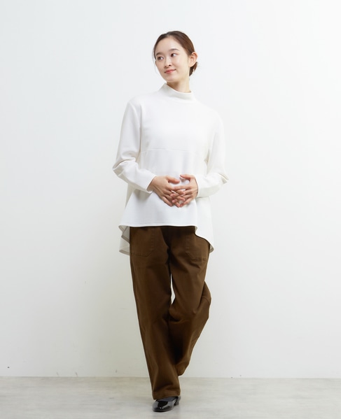 ハイネックペプラムカットプルオーバー 詳細画像 オフホワイト 2