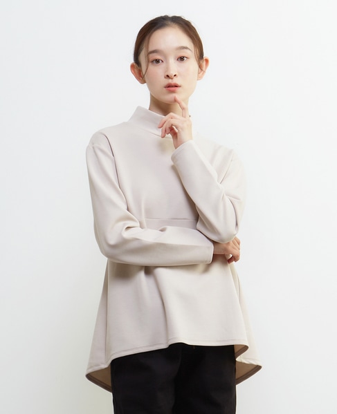 ハイネックペプラムカットプルオーバー 詳細画像 グレイッシュベージュ 1