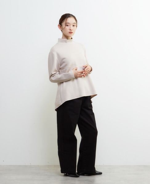 ハイネックペプラムカットプルオーバー 詳細画像 グレイッシュベージュ 7