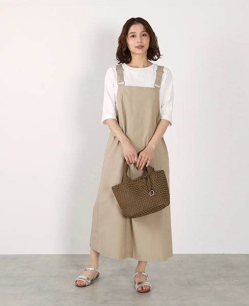 【リップストップボックスジャンパースカート】 詳細画像 ベージュ 1