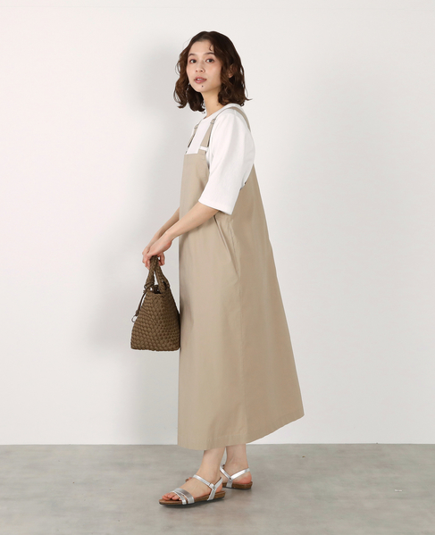 【リップストップボックスジャンパースカート】 詳細画像 ベージュ 4