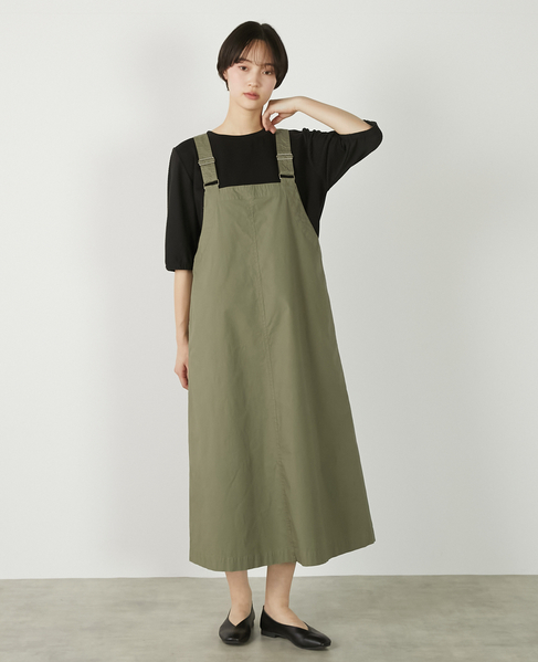 【リップストップボックスジャンパースカート】 詳細画像 カーキ 1