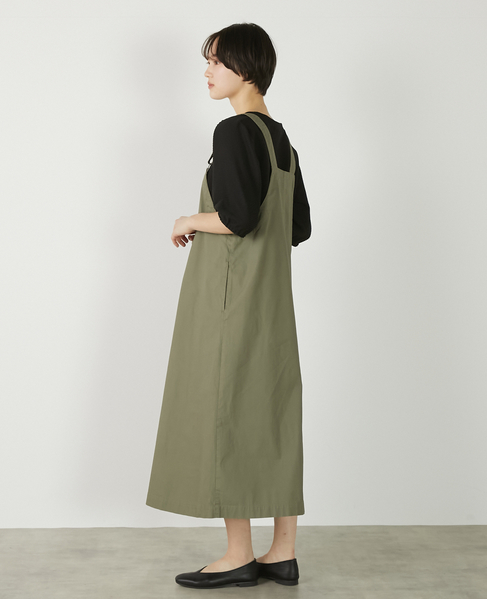 【リップストップボックスジャンパースカート】 詳細画像 カーキ 3