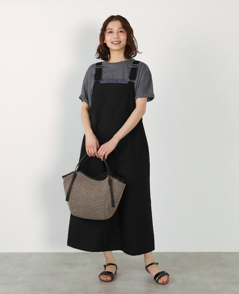 【リップストップボックスジャンパースカート】 詳細画像 ブラック 1