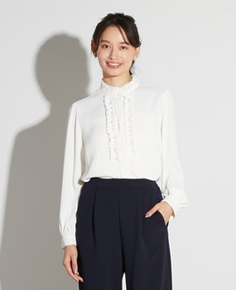 【noir】バックサテンフリルブラウス