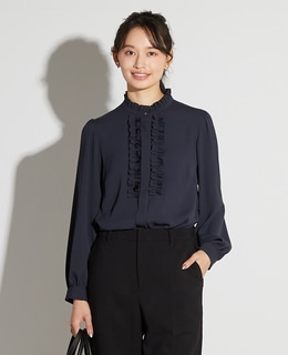 【noir】バックサテンフリルブラウス