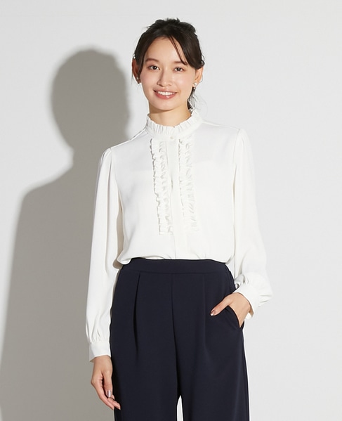 【noir】バックサテンフリルブラウス 詳細画像 オフホワイト 1