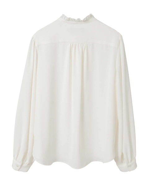 【noir】バックサテンフリルブラウス 詳細画像 オフホワイト 10