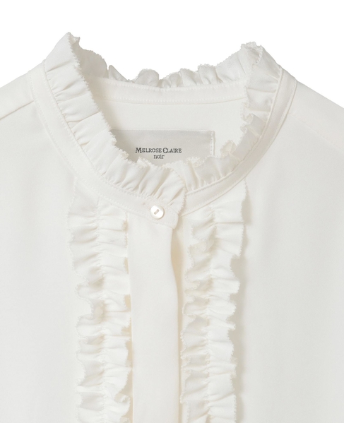 【noir】バックサテンフリルブラウス 詳細画像 オフホワイト 11