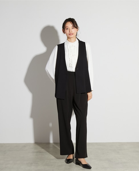 【noir】バックサテンフリルブラウス 詳細画像 オフホワイト 8