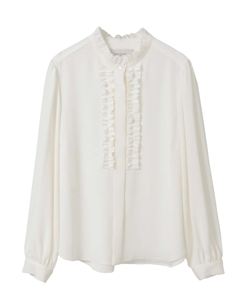 【noir】バックサテンフリルブラウス 詳細画像 オフホワイト 9