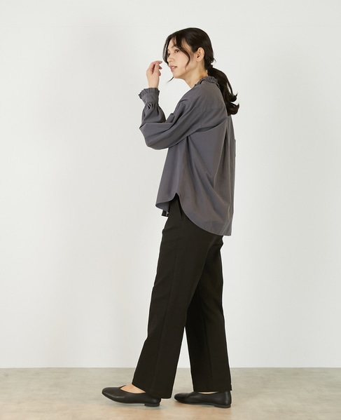 【アソートVフリルシャツ】 詳細画像 チャコールグレー 4