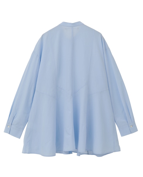 【バンドカラー切替フレアシャツチュニック】 詳細画像 サックスブルー 11