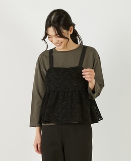 【カットジャガードキャミブラウス】