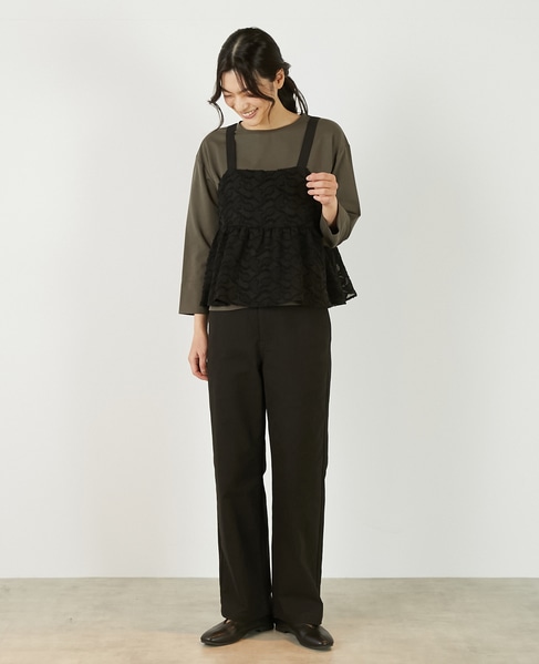 【カットジャガードキャミブラウス】 詳細画像 ブラック 2