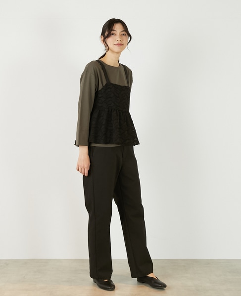 【カットジャガードキャミブラウス】 詳細画像 ブラック 8