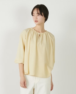 【クレープギャザースモックブラウス】