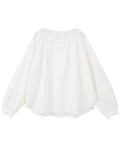 【クレープギャザースモックブラウス】 詳細画像 オフホワイト 12