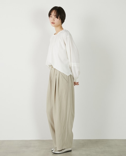 【クレープギャザースモックブラウス】 詳細画像 オフホワイト 5