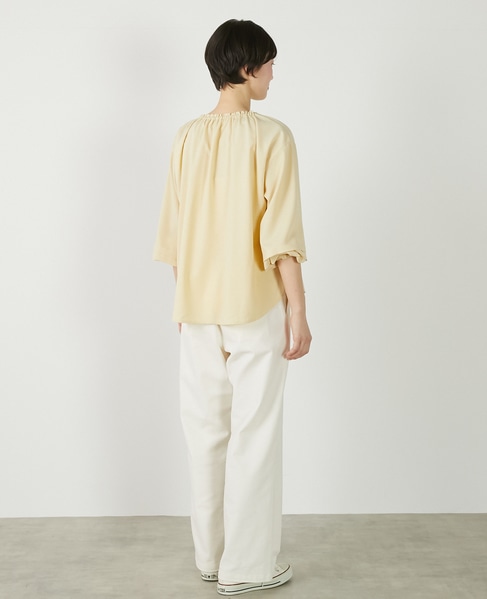 【クレープギャザースモックブラウス】 詳細画像 イエロー 6