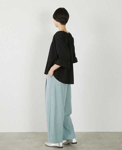 【クレープギャザースモックブラウス】 詳細画像 ブラック 5