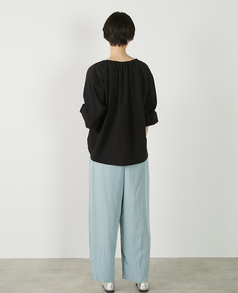 【クレープギャザースモックブラウス】 詳細画像 ブラック 6