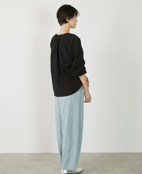 【クレープギャザースモックブラウス】 詳細画像 ブラック 7