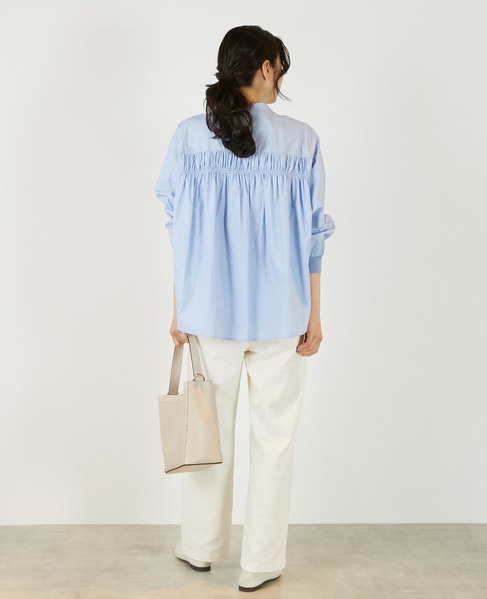 【アソートコットンオーバーシャツブラウス】 詳細画像 サックスブルー 6