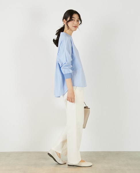 【アソートコットンオーバーシャツブラウス】 詳細画像 サックスブルー 7