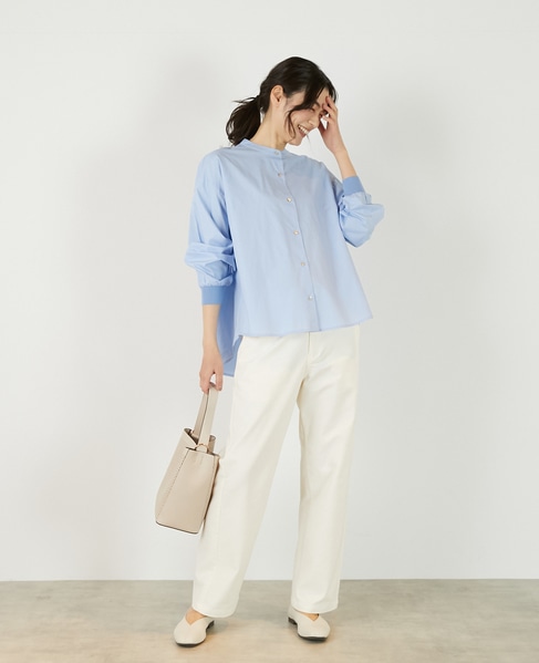 【アソートコットンオーバーシャツブラウス】 詳細画像 サックスブルー 8