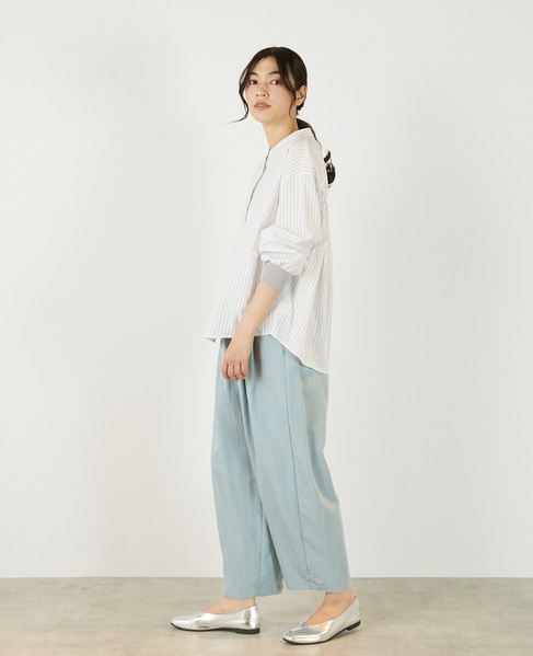 【アソートコットンオーバーシャツブラウス】 詳細画像 ホワイト&times;ブラック 4