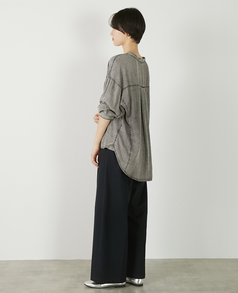 【パウダーデニムバンドカラーシャツ】 詳細画像 グレー 5