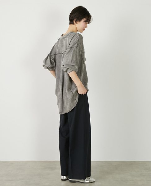 【パウダーデニムバンドカラーシャツ】 詳細画像 グレー 7
