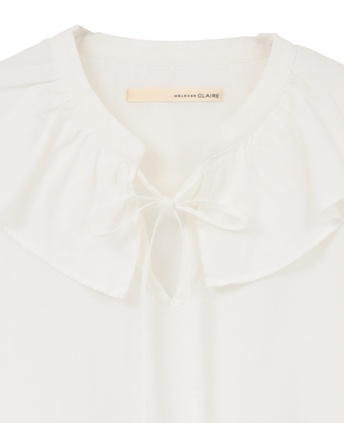 【ドライボイルフリルカラーブラウス】 詳細画像 オフホワイト 13