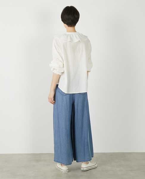 【ドライボイルフリルカラーブラウス】 詳細画像 オフホワイト 6