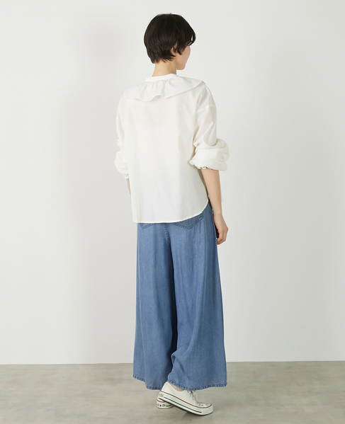 【ドライボイルフリルカラーブラウス】 詳細画像 オフホワイト 7