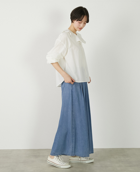 【ドライボイルフリルカラーブラウス】 詳細画像 オフホワイト 8