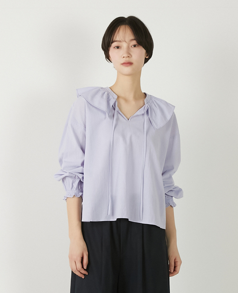 【ドライボイルフリルカラーブラウス】 詳細画像 ラベンダー 1