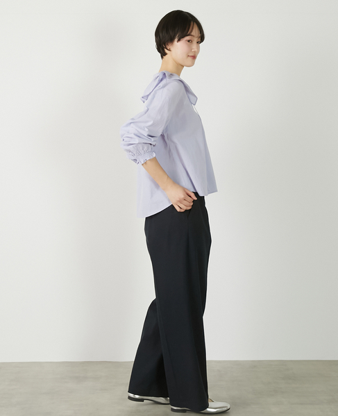 【ドライボイルフリルカラーブラウス】 詳細画像 ラベンダー 10