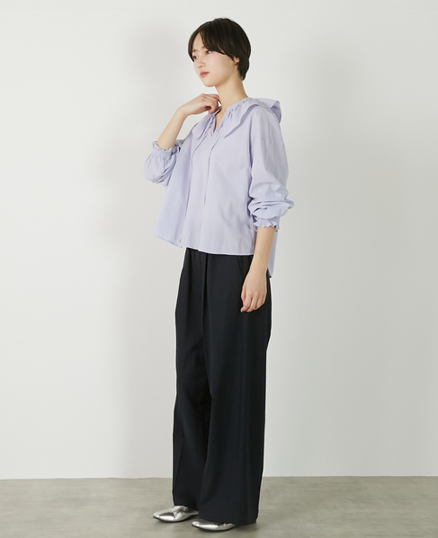 【ドライボイルフリルカラーブラウス】 詳細画像 ラベンダー 6